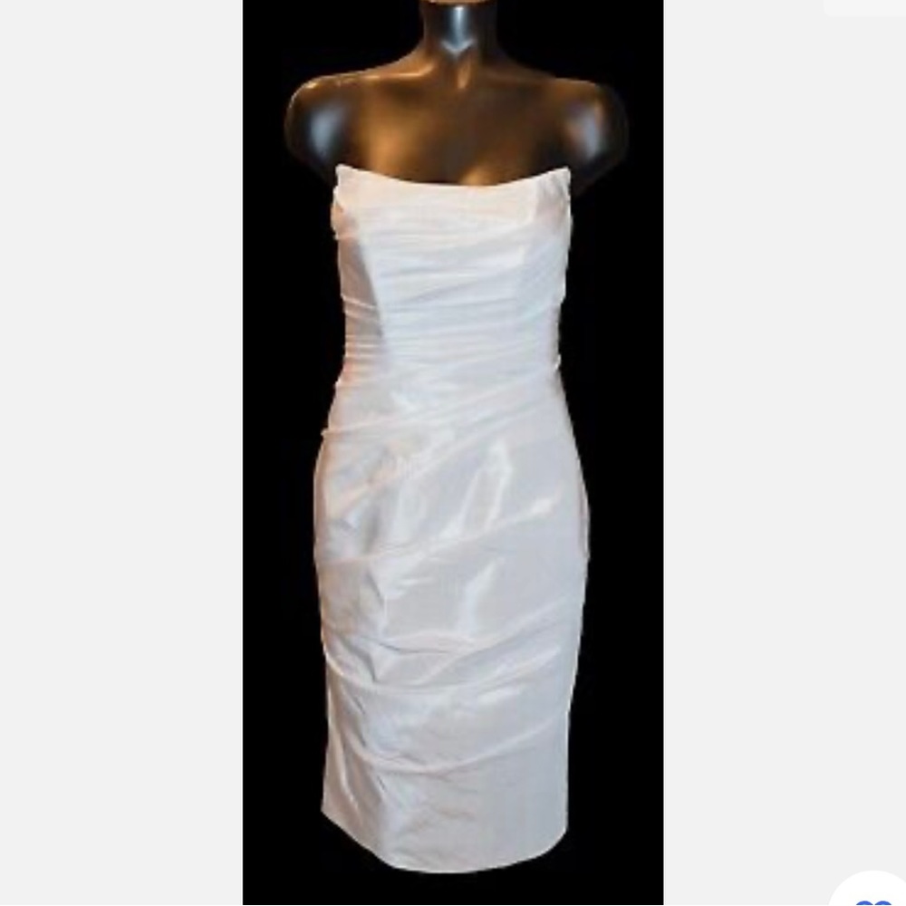 Galina David’s Bridal white strapless dress with matching bolero!